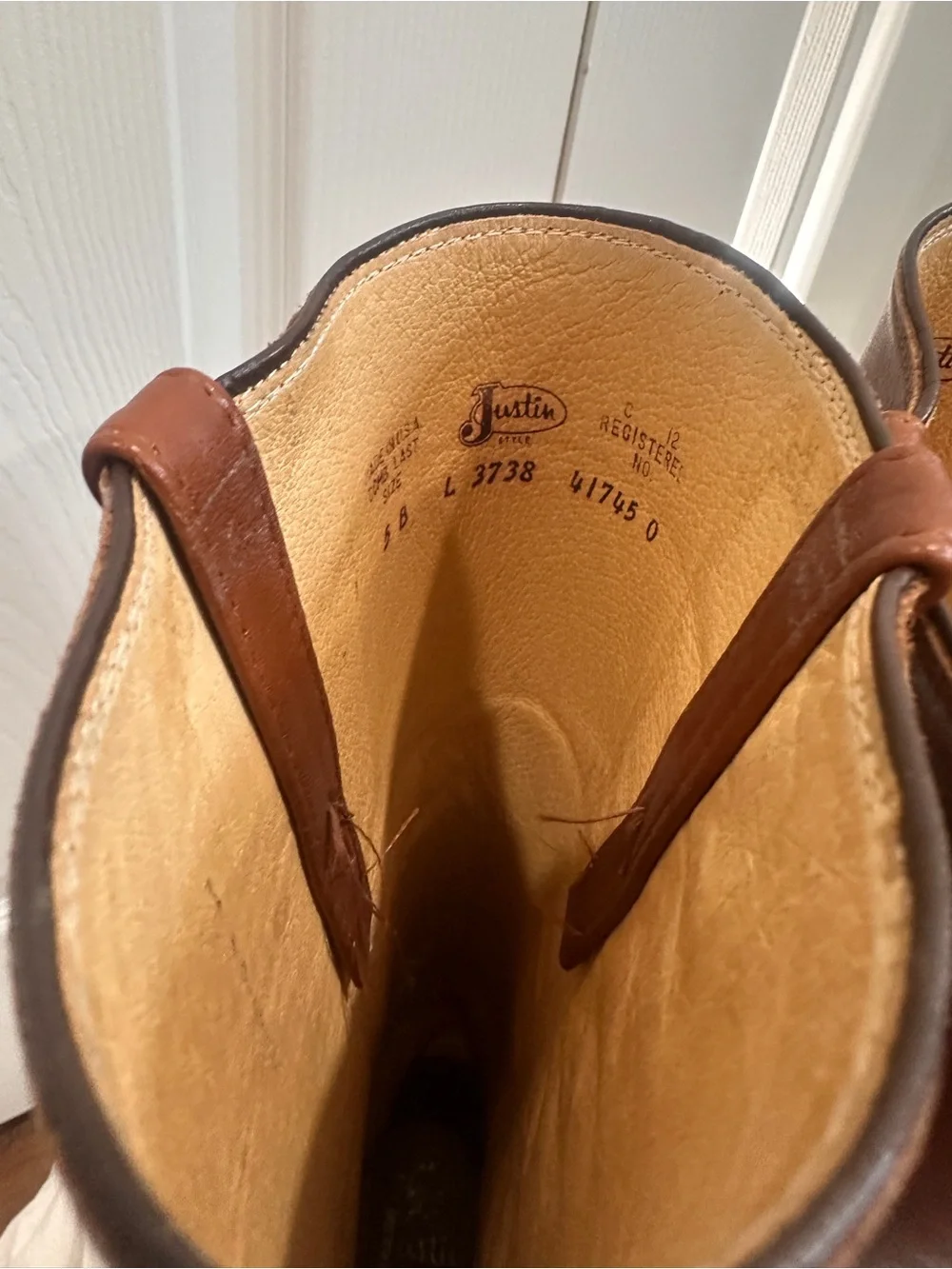 Vintage Justin Black Leather Tall Riding Boots Size 5B Made in USA